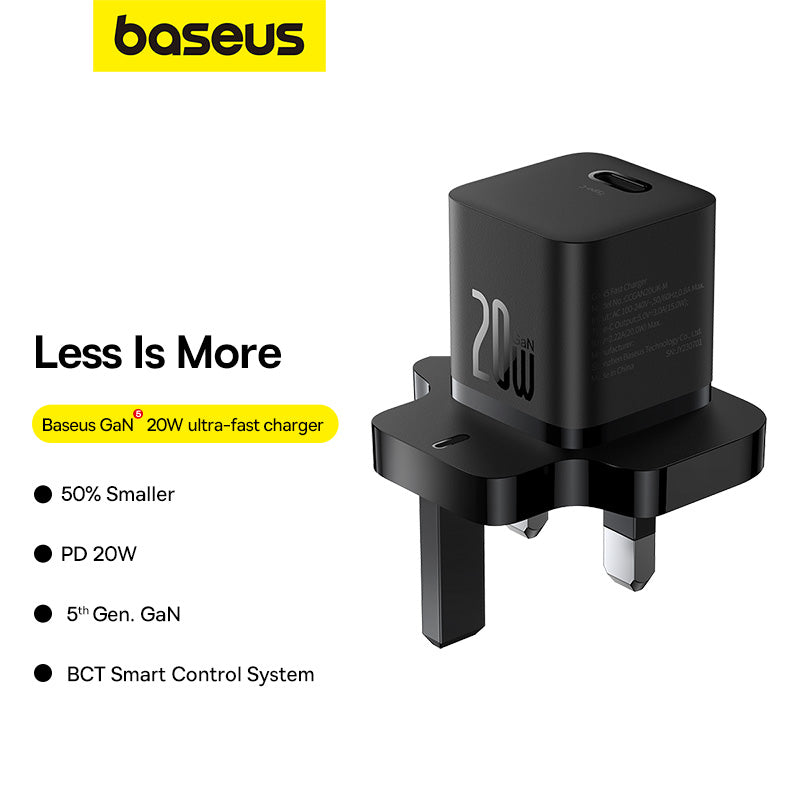 Baseus 20W GaN5 Mini Fast Charger 1C Cluster Black