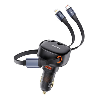 Baseus 60W Enjoyment Pro Car Charger U+Retractable C & Lightning Cable