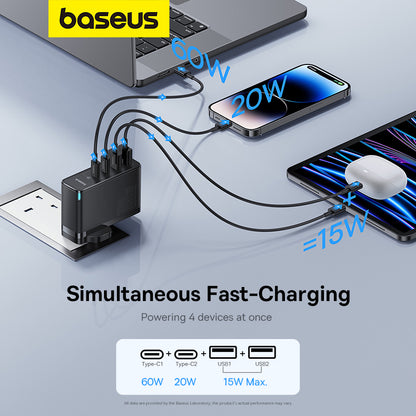 Baseus GaN5 Pro 100W Fast Charger 2C+2U UK Pin – 6M