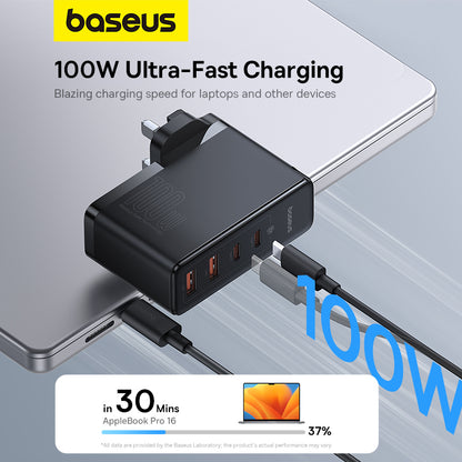 Baseus GaN5 Pro 100W Fast Charger 2C+2U UK Pin – 6M