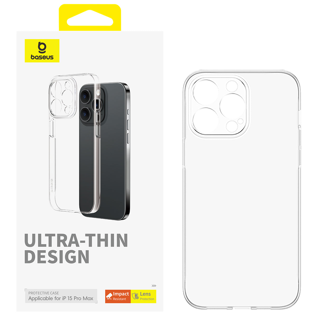 Baseus Lucent Series-iPhone 15 Pro Max-Clear Transparent-Ultra Thin Design Protective Case