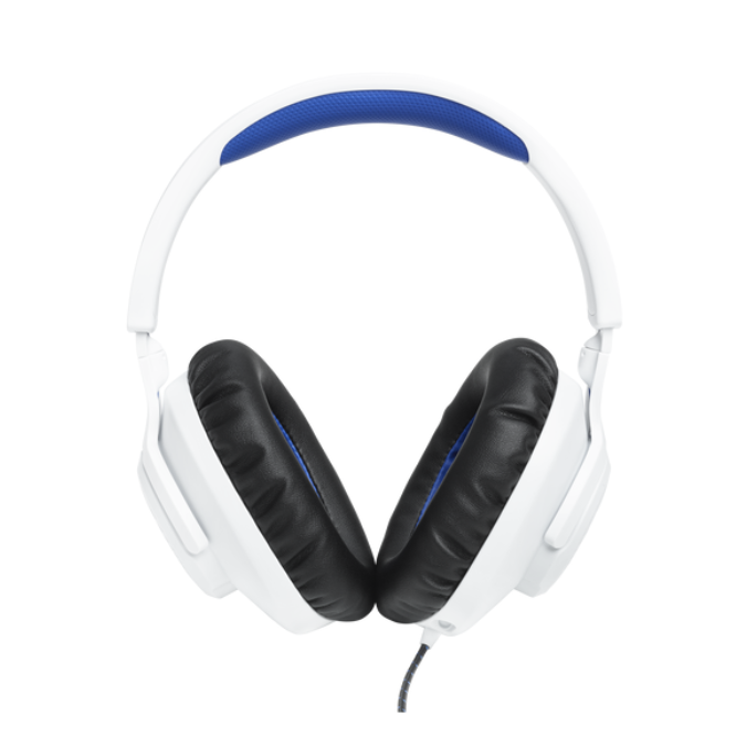 JBL Quantum 100P Console Gaming Headset – White Blue