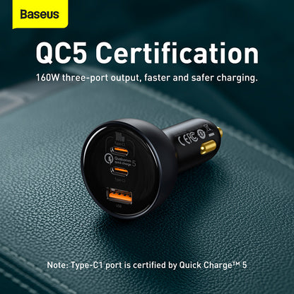 Baseus 160W Qualcomm® Quick Charge™ 5 Technology Car Charger 2C+U