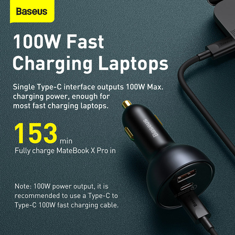 Baseus 160W Qualcomm® Quick Charge™ 5 Technology Car Charger 2C+U